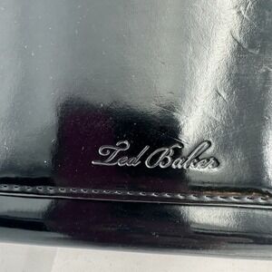 Ted Baker Black Patent Leather Bobble Matinee Wallet/Clutch with Crystal Clasp